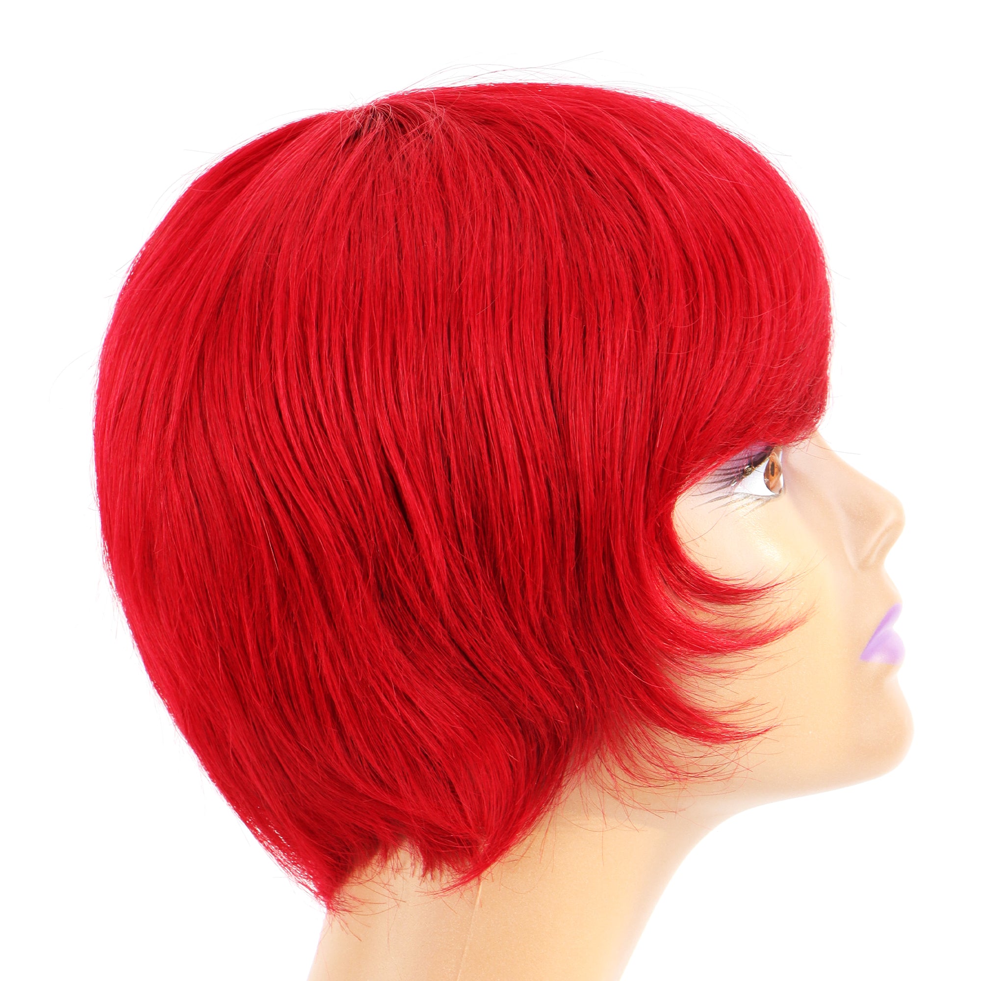 Summer Pixie Wig 150% Density Straight Human Hair Wig 6 Inch #Red Color U8054