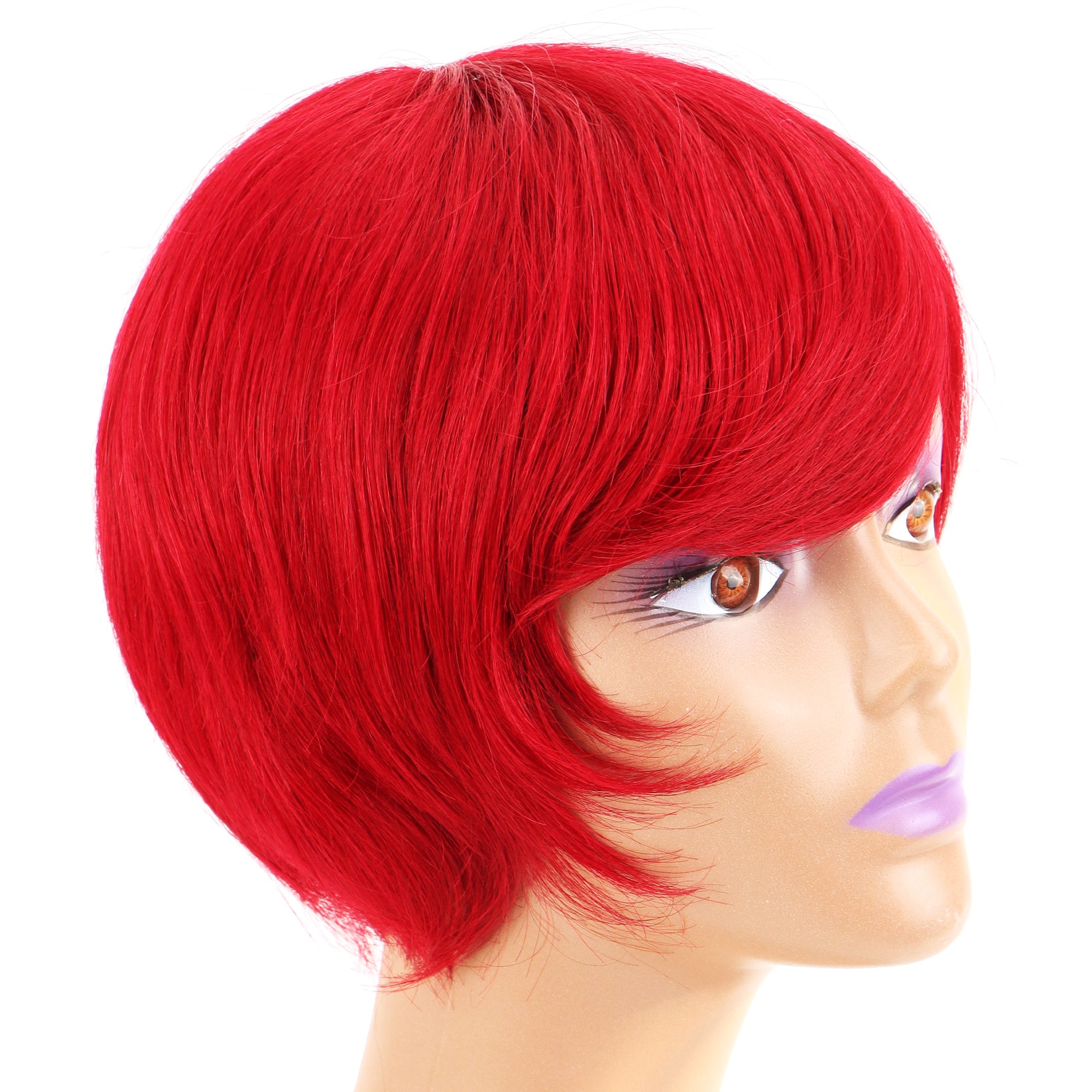 Summer Pixie Wig 150% Density Straight Human Hair Wig 6 Inch #Red Color U8054