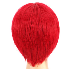 Summer Pixie Wig 150% Density Straight Human Hair Wig 6 Inch #Red Color U8054