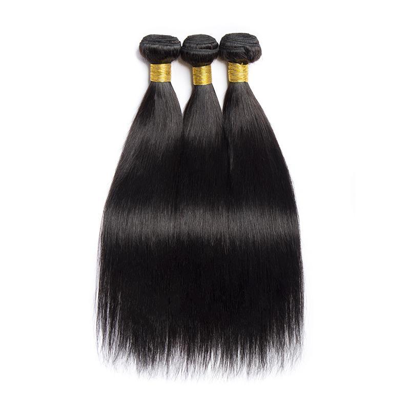 8A Straight Raw Virgin Hair Bundles #1B Natural Black 10-30inch 100% Human Hair