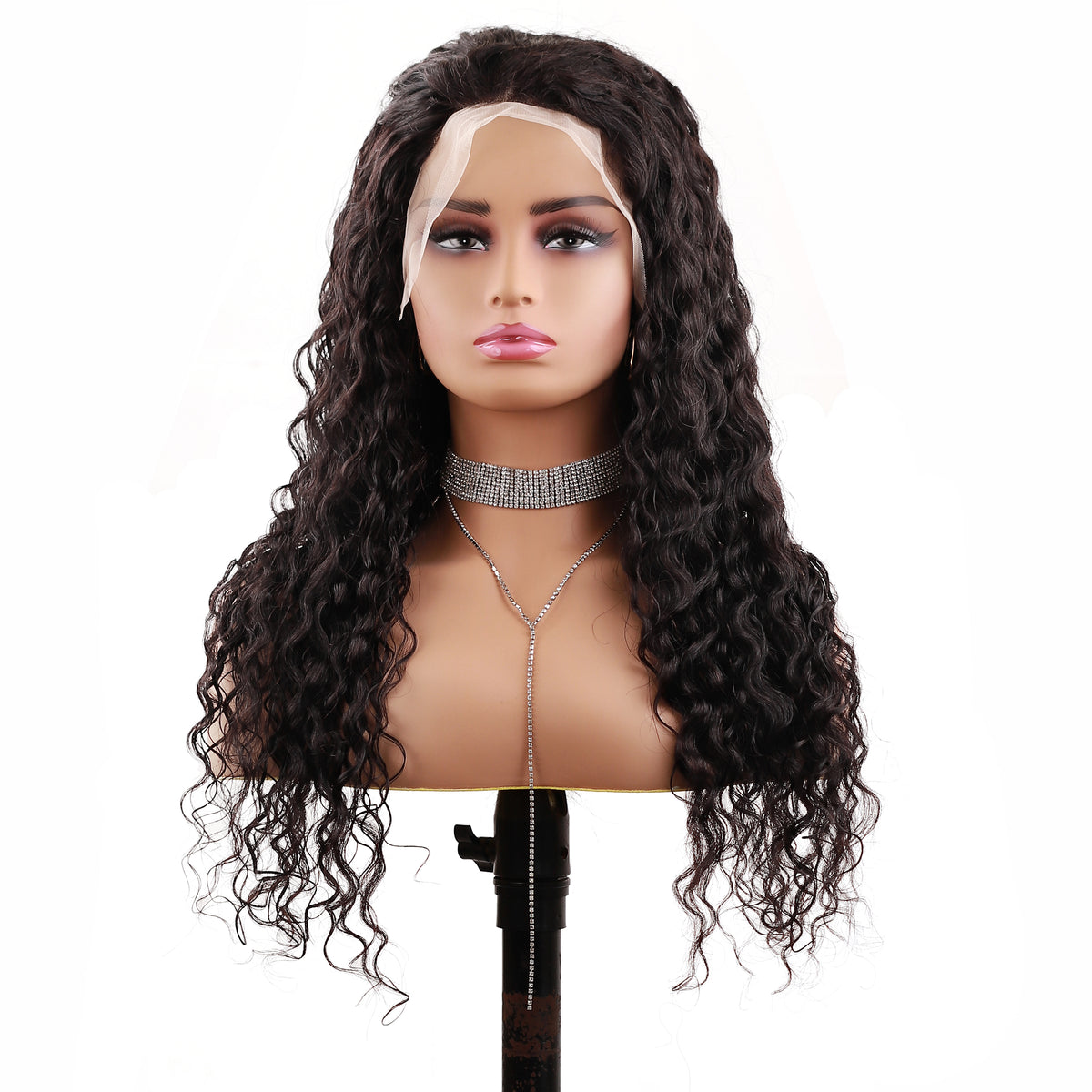 13X4 Lace Frontal Wig 150% Density All Textures Human Hair Wig 16-30 Inch #1B Natural Color