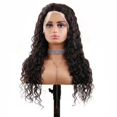 13X4 Lace Frontal Wig 150% Density All Textures Human Hair Wig 16-30 Inch #1B Natural Color