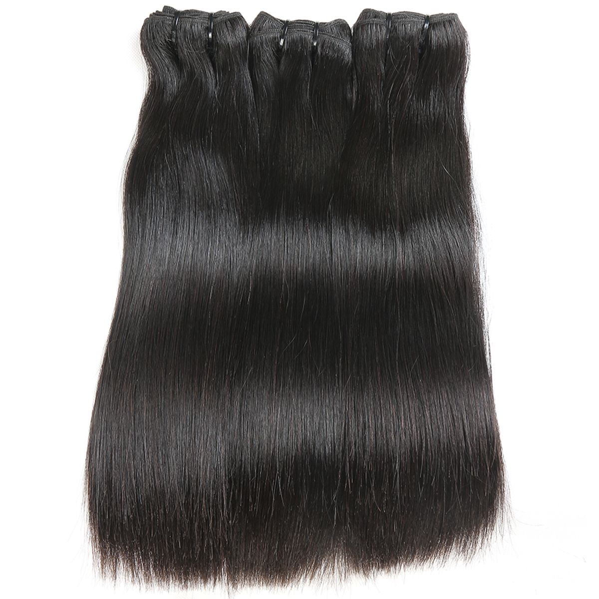 Double Drawn All Textures Raw Virgin Hair Bundles #1B Natural Black 10-30inch All Cuticles Intact And Aligned