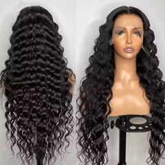 13X6 HD Lace Wig 180% Density All Textures Human Hair Wig 16-30 Inch #1B Natural Color