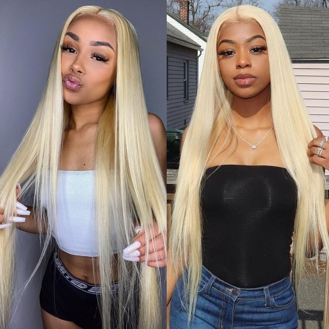 13X4 Lace Frontal Wig 150% Density All Textures Human Hair Wig 16-28 Inch #613 Blonde