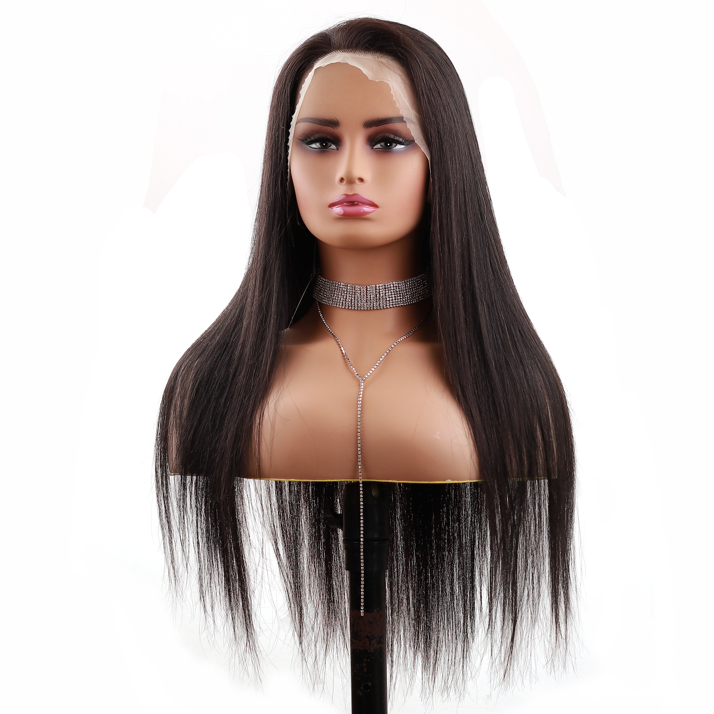 13X4 Lace Frontal Wig 150% Density All Textures Human Hair Wig 16-30 Inch #1B Natural Color