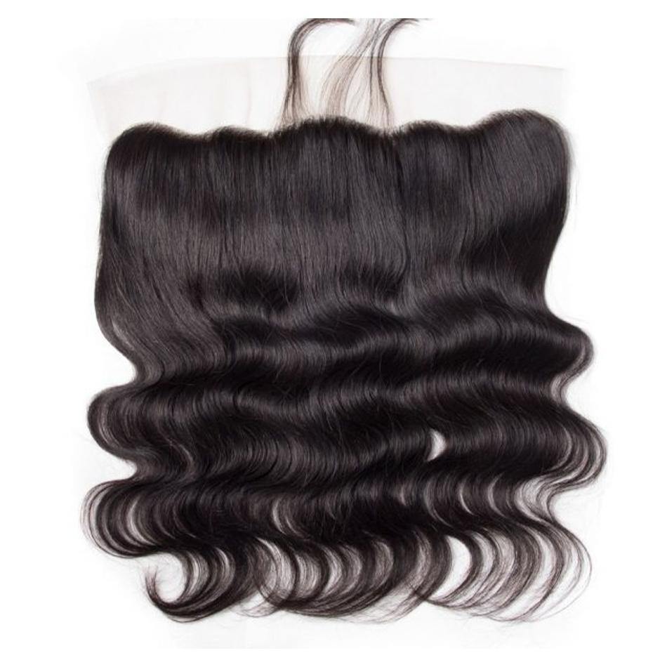13X6 Lace Frontal Body Wave Swiss Lace #1B Natural Black 10-20inch 100% Virgin Human Hair