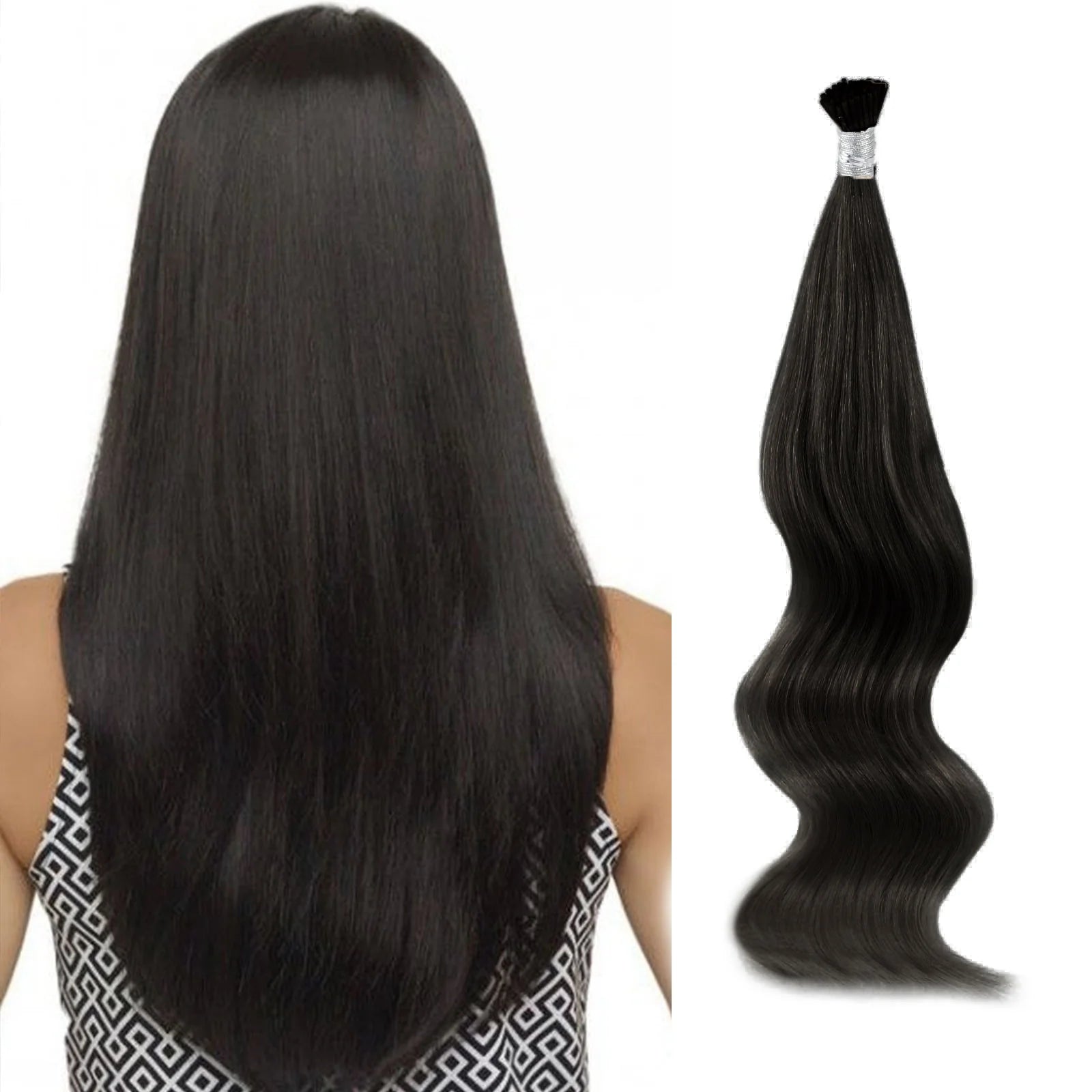I-tip Hair Extension Raw Virgin Hair Straight 18-26inch Dark and Light Color 100grams
