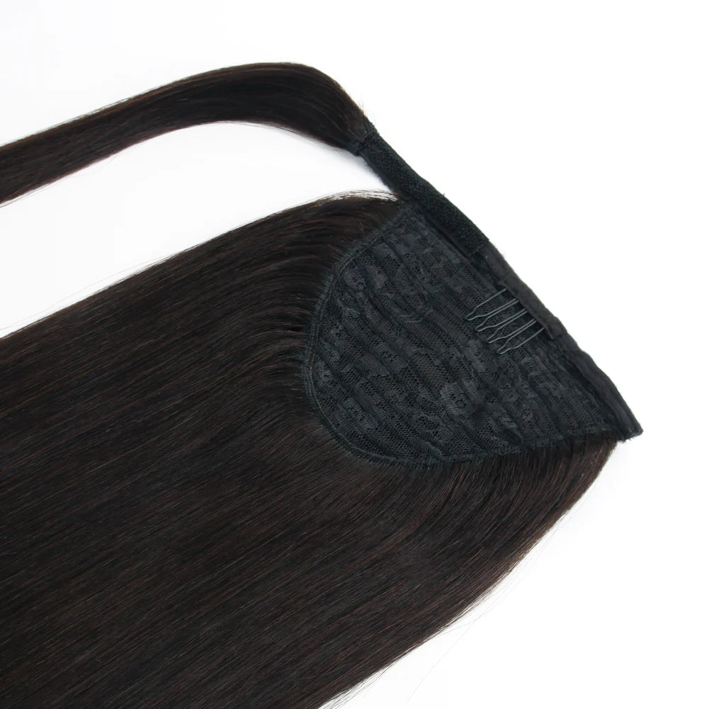 Ponytail Hair Extension Raw Virgin Hair Straight 18-26inch Dark and Light Color 80grams