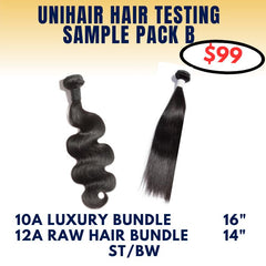 Unihair Virgin Hair Testing Sample Pack B -Free Shipping